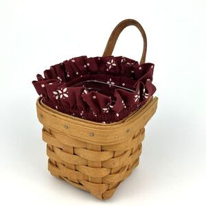 Longaberger Chive Basket Set 1998 | Signed /w Liner Retied VTG (15211)